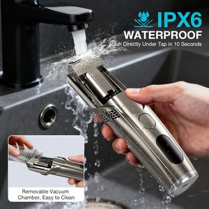 เครื่องตัดขนไฟฟ้า IPX6 อัตโนมัติ แบบดูดฝุ่น ใบมีดคู่ สำหรับเด็กและผู้ใหญ่ พกพาสะดวก พร้อมกล่องเก็บเศษผม ทำความสะอาดง่าย - Product Image 4