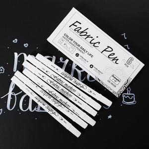 <span class=keywords><strong>Marqueur</strong></span> <span class=keywords><strong>textile</strong></span> permanent double pointe à encre à séchage rapide, couleur blanche, pour travaux manuels DIY - Product Image 5