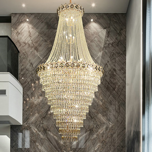 Elegant Multi-Head Crystal Chandelier Long Shape LED <b>Light</b> Source Living Room Main Hall <b>Light</b> High-End Villa Staircase <b>Lighting</b> - Product Image 1