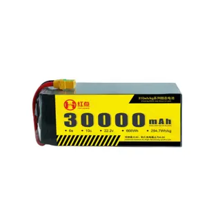 22.2V 30000mAh 310wh/kg 30Ah6SソリッドステートバッテリーリチウムイオンメーカーHDUAVPOWERドローンUAV固定風Vtolマルチローター