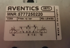 AVENTICS 5777250220 Serie CD04 Solenoide de Gas Angular de 24 VCC, 5 Vías/2 Posiciones - Product Image 6