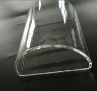 Plaque de quartz transparente incurvée de haute pureté sur mesure, feuille de verre de silice fondue