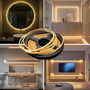 5m 24V COB LED Strip ánh sáng 480LEDs/M 5 mét chiều rộng ra90 độ sáng cao 3000k Trắng ấm linh hoạt băng ánh sáng cho trang trí trong nhà - Product Image 6