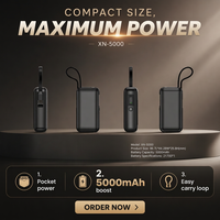 OEM ODM Mini Power Bank 5000mAh avec câble intégré, écran LED, charge rapide 22,5W, type-C, chargeur portable compact, cadeau promotionnel