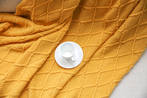 Cheap Super Soft Run Acrylic Textured Solid Decorative <strong>Throw</strong> Lightweight Knitted Blanket <strong>for</strong> <strong>Bed</strong> and Sofa - Product Image 4