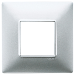 Placa de Puerta Vimar Plateada Mate, Diseño Cuadrado de 14.5x9.5 cm - Product Image 1
