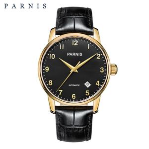 <span class=keywords><strong>Montre</strong></span>-bracelet Parnis 38 mm, boîtier en acier inoxydable, automatique, mécanique, pour homme, bracelet en cuir, marque de luxe 2026 - Product Image 2