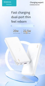 Banque d'alimentation <span class=keywords><strong>Romoss</strong></span> 10000mAh 22.5W, charge rapide, grande capacité, bloc d'alimentation portable avec PD 20W et charge rapide bidirectionnelle. - Product Image 2