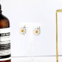 Anting-anting Enamel warna-warni desainer anting-anting bunga enamel 925 perak
