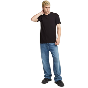 Guangzhou Jwin vente en gros 180 Gsm coton noir basique <span class=keywords><strong>Slim</strong></span> <span class=keywords><strong>Fit</strong></span> hommes été t-shirts pour hommes impression personnalisée logo - Product Image 3