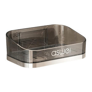 Jabonera Rectangular de Plástico para Montar en la Pared, con Drenaje Automático, Color Plata y Dorado, para Baño, Marca Chef Jun - Product Image 6