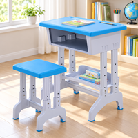 Ensemble de chaise et tabouret réglables pour étudiants OEM ODM, mobilier scolaire en PP avec plateau de rangement inférieur pour la vente en gros aux distributeurs