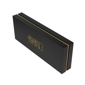 Boîte cadeau de luxe avec couvercle et Base de haute qualité, emballage noir, boîte en carton supérieure et inférieure avec Logo personnalisé - Product Image 6