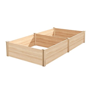 Bac à jardin <span class=keywords><strong>surélevé</strong></span> en <span class=keywords><strong>bois</strong></span> de 8x4 pieds, profondeur de 15 pouces, <span class=keywords><strong>pour</strong></span> légumes, herbes, fleurs, jardinage en plein air, design à base ouverte - Product Image 3