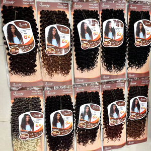 Paquetes de Cabello Sintético al por Mayor 6X, Extensiones de Cabello de Fibra Sintética para Crochet, Rizo <span class=keywords><strong>GOGO</strong></span> Individual - Product Image 1