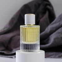 Hoge Kwaliteit Heldere Lege Glazen Parfumfles 50Ml Luxe Glazen Parfumfles Met Witte Gouden Deksels