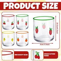 Hittebestendige transparante fruitglazen 14 oz vaatwasserbestendig sap/wijn/cocktailglazen aardbei citroen kers sinaasappel steelloos