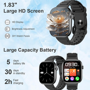 นาฬิกาข้อมืออัจฉริยะ BT หน้าจอสัมผัสกันน้ำ ขนาด 1.83 นิ้ว แฟชั่น - Product Image 5