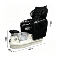 Fauteuil de pédicure de luxe électrique avec massage et bassin en verre, fauteuil de massage des pieds pour salon de beauté des ongles