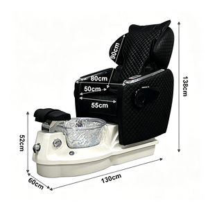 Fauteuil de pédicure de luxe électrique avec massage et bassin en verre, fauteuil de massage des pieds pour salon de beauté des ongles - Product Image 5