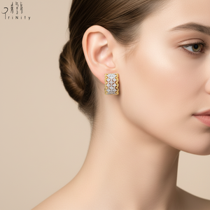 Pendientes Huggie de Diamantes Naturales con Pavé Milgrain Vintage, Oro Blanco y Amarillo Sólido de 18K, Joyería de Lujo de Nueva Tendencia - Product Image 5