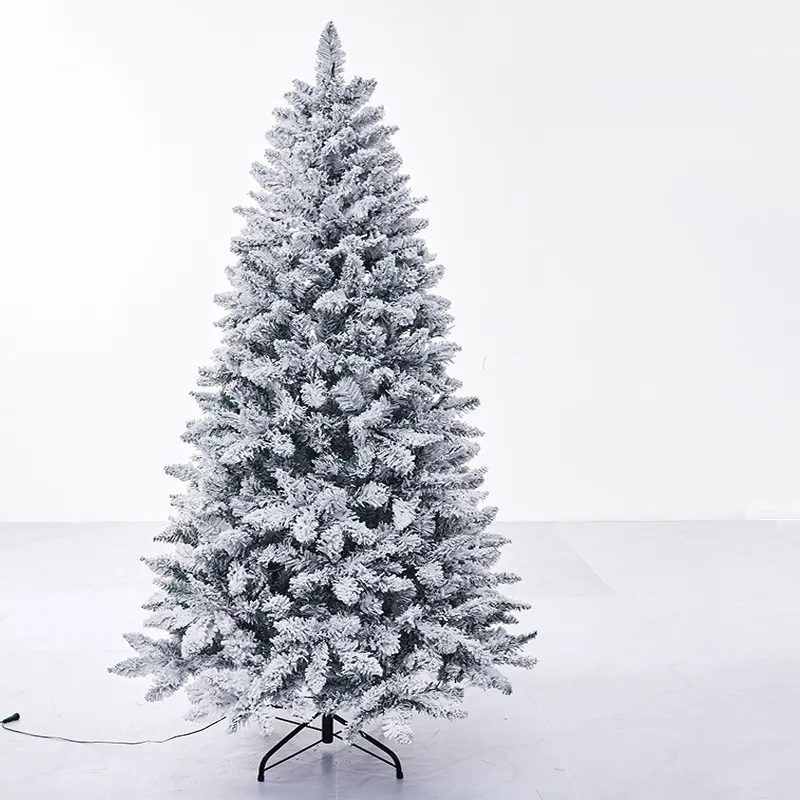 Manufacturer Wholesale 13ft 10 feet Fire-Resistant Eco-Friendly Pe White Snow Flocking PVC Christmas Tree For Xmas Decorations