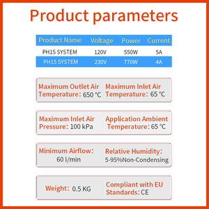 Nhà Máy Mini 550W/770W Hiển Thị Kỹ Thuật Số Hot Air <span class=keywords><strong>Gun</strong></span> Nhiệt Độ Cao Leisterr Lhs15 Nhỏ Kỹ Thuật Số Công Nghiệp Điện Không Khí Nóng - Product Image 2