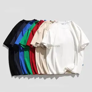 T-shirt blanc vente en gros personnalisé 100% coton t-shirt impression logo pour hommes t-shirts unis imprimé blanc noir t-shirt