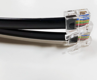 Cable de teléfono con código de color 6 Core, 28AWG, RJ11