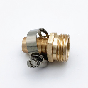Connecteur de réparation de tuyau 5/8'' fileté en laiton pour fixation de tuyau d'arrosage de jardin, adaptateur de tuyau robuste en vrac - Product Image 1