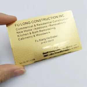 OEM 골드 도금 금속 명함 스테인레스 스틸 vip 금속 카드