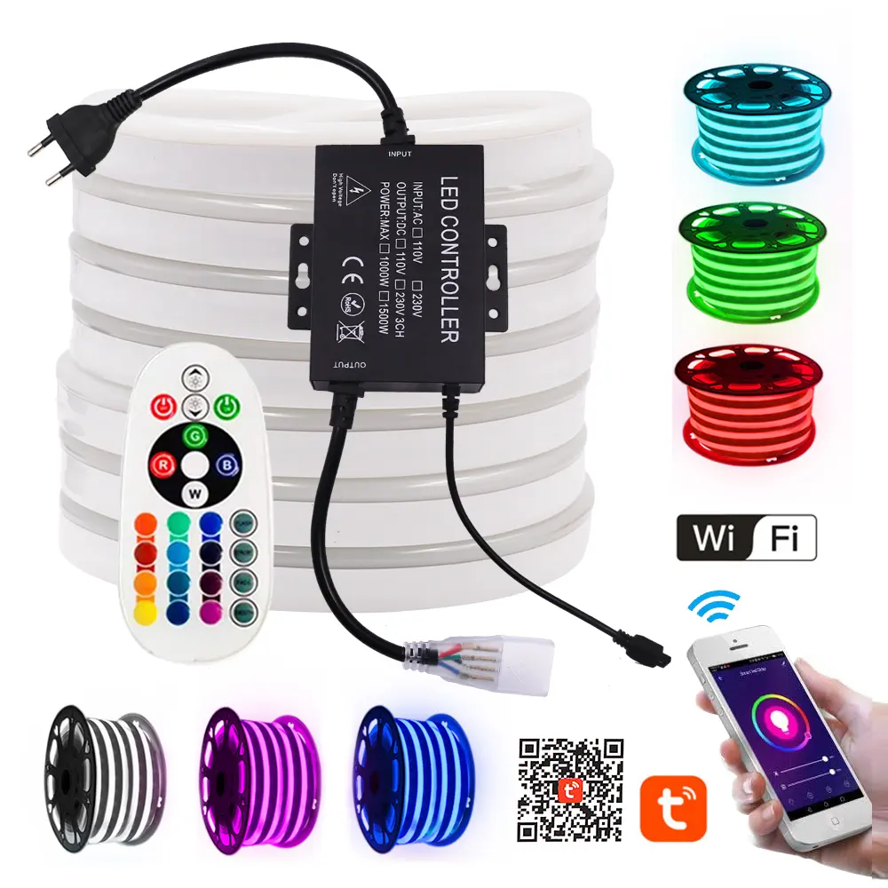 110V 220V 12V 120LEDs ruban étanche bande Flexible LED enseigne au néon lampe blanc blanc chaud RGB 2835 5050 LED bande de néon