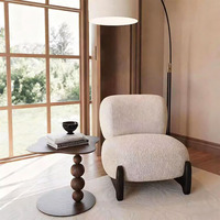 Fauteuil individuel de salon Guan Song, style crème, en bois massif, style Wabi-Sabi, pour la détente, minimaliste, modèle de designer