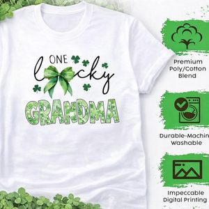 เสื้อยืดผ้าฝ้ายสำหรับผู้หญิงลายวันเซนต์แพทริคพร้อมโบว์ตกแต่งแบบส่วนตัว - Product Image 4