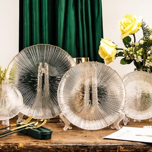 Bol à salade en verre soufflé à la bouche personnalisable, à bord doré moderne et luxueux, peint à la <span class=keywords><strong>main</strong></span>, facile à laver, ensemble de bols à dessert, best-seller - Product Image 5