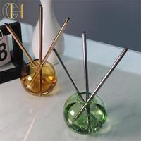 Bougie parfumée liquide de luxe faite à la main, base en verre taillé cristal, rechargeable, pour la maison, l'hôtel, décoration aromatique, Halloween, Noël, fêtes