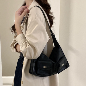 Sac bandoulière polyvalent en cuir PU pour femme, style rétro, nouvelle collection été-automne 2025, avec deux sangles - Product Image 6