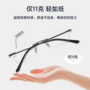 แว่นตากรอบโลหะไร้ขอบ สำหรับทุกเพศ ขนาดกลาง ป้องกันแสงสีฟ้า เลนส์เรซิ่น ค่าดัชนีการหักเหแสง 1.55 หมายเลขชิ้นส่วน - Product Image 5