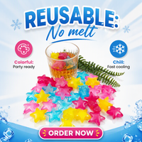 Glaçons réutilisables en forme d'étoile colorés personnalisés en gros, sans BPA, en plastique, pour whisky, refroidisseurs de boissons pour fêtes