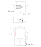 Bel AC pasif 5V, bel Alarm Piezo SMD 12MM 4.0KHZ