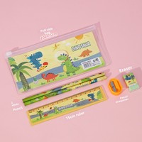 Ensemble de papeterie à thème dessin animé, fournitures scolaires pour l'école primaire, sac de rangement, cadeau pour la Journée des enfants, cadeau pour la maternelle