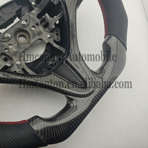 Nuevo Producto, Volante Deportivo de Fibra de Carbono con Cuero Perforado y Franja Roja Superior para Honda Civic de 8ª Generación - Product Image 2