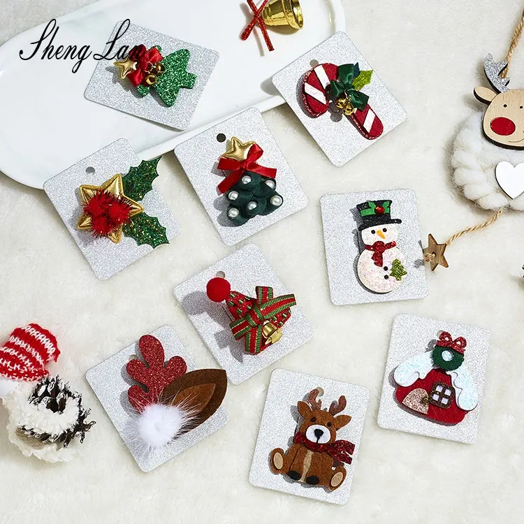 Shenglan Offre Spéciale Mode Noël Vacances Artisanat Arbre Élément Broches Rouge Enfants cadeaux Décoration Tissu Broche En Feutre Pour Noël