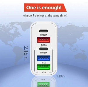 <span class=keywords><strong>Chargeur</strong></span> <span class=keywords><strong>rapide</strong></span> 2025, tête de charge mobile, PD <span class=keywords><strong>Plus</strong></span>, 3 USB, <span class=keywords><strong>chargeur</strong></span> multi-interface de voyage pour Samsung Xiaomi, adaptateur EU US - Product Image 3