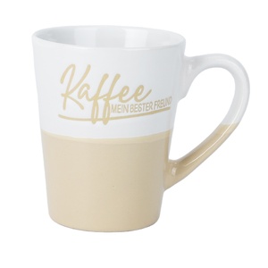 แก้วเซรามิคพิมพ์ลายตัวอักษรแบบเยอรมัน กาแฟคือเพื่อนที่ดีที่สุดของฉัน แก้วกาแฟเคลือบสองสี ของขวัญวันเกิดวันหยุด - Product Image 1