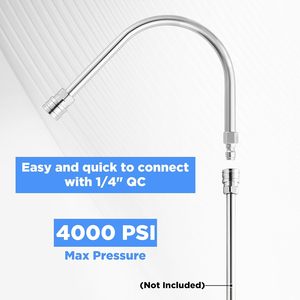 Accessorio <span class=keywords><strong>per</strong></span> <span class=keywords><strong>Pulizia</strong></span> <span class=keywords><strong>Grondaie</strong></span> in Acciaio con Connessione Rapida 1/4\", 5 Ugelli Spray, 4000 PSI, Funzionamento Manuale - Product Image 4