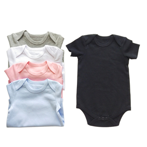 Ropa de bebé niña, mono liso encantador para bebé, conjunto 100% de algodón peinado, peleles para bebé recién nacido - Product Image 1