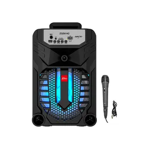 SING-E ZQS6142 12W Party Speaker with Deep Bass Party Lights and Karaoke Effects Supports Audio-in, TF Card, USB, FM Radio