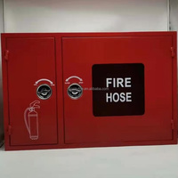 Armoire anti-incendie à double porte pour extincteur et enrouleur de tuyau, avec tuyau d'extinction