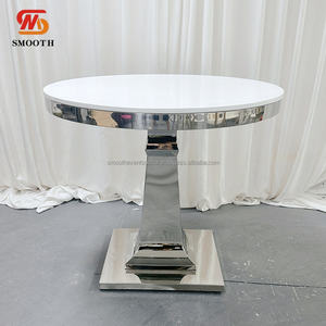 SMOOTH Modern Silver Design PVC Surface Stainless Steel <b>Frame</b> Table For <b>Wedding</b> Events Cake Display Table - Product Image 5